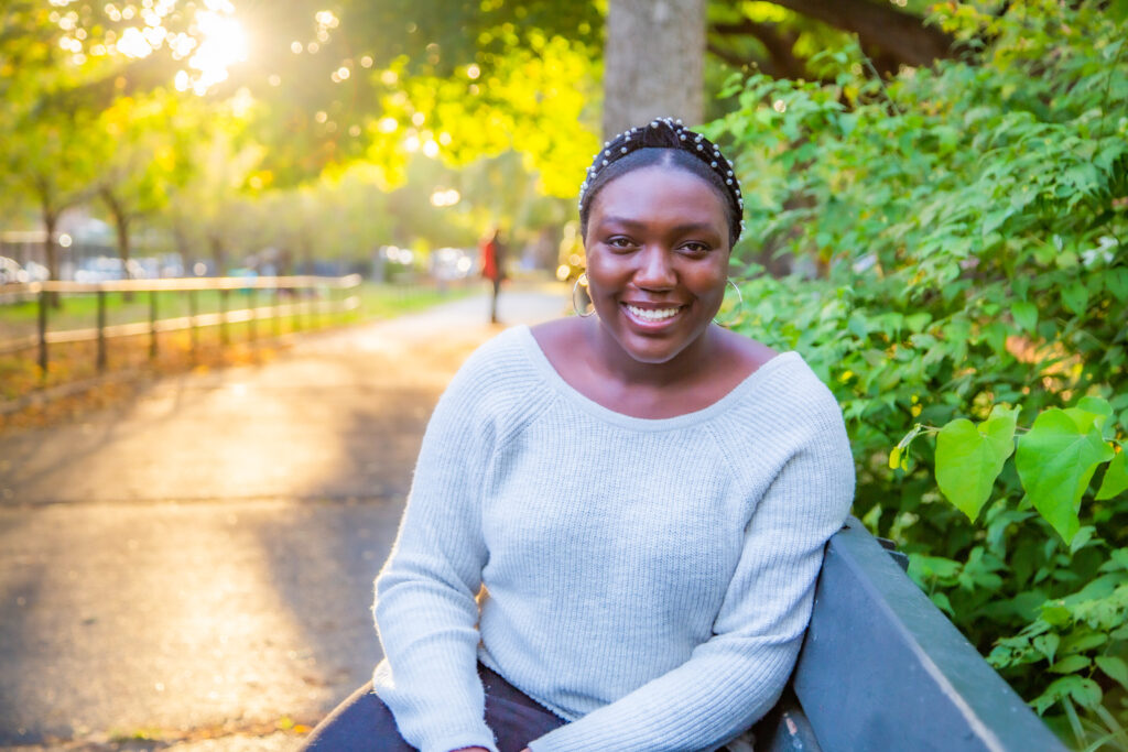 Crystal Haynes in a park